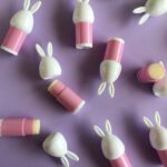 pink 3ml lip balm tubes with bunny shaped head