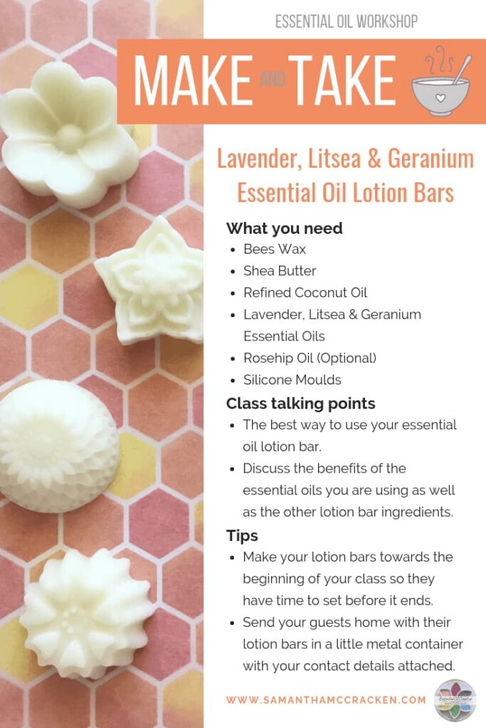 lotion bars essential oil make and take idea