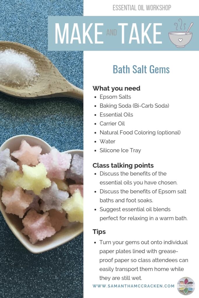 bath salt gems essential oil make and take idea
