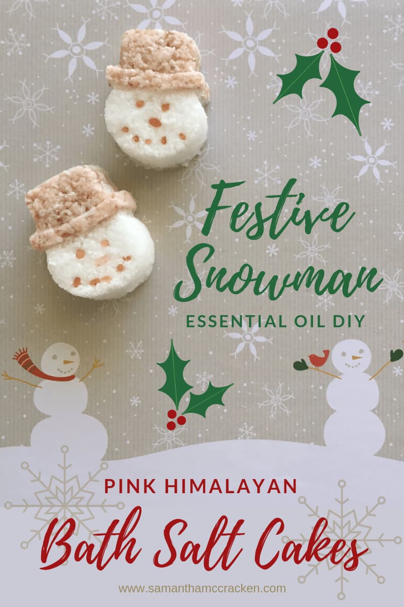 ‘Festive Snowman’ Pink Himalayan Bath Salt Cakes