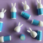 blue 3ml lip balm tubes with bunny shaped head