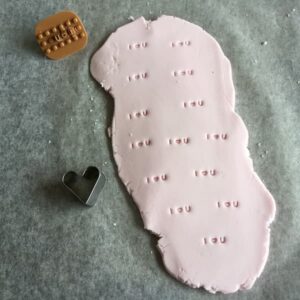 printed dough to make conversation hearts