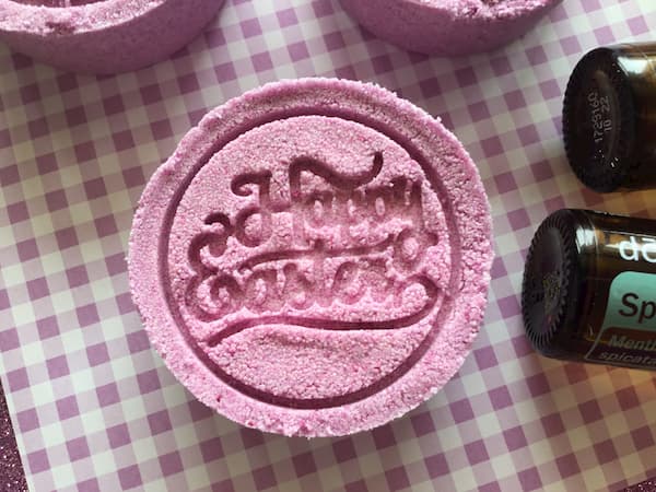 bath bomb stamped with the words 'happy easter'