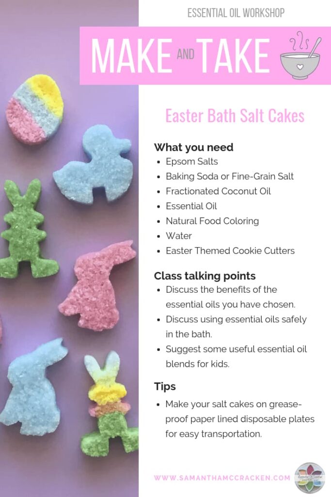 easter bath salt cakes essential oil make and take idea