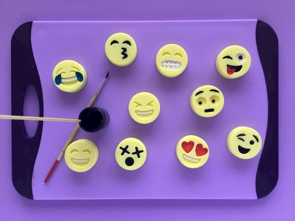 painting my emoji soap faces