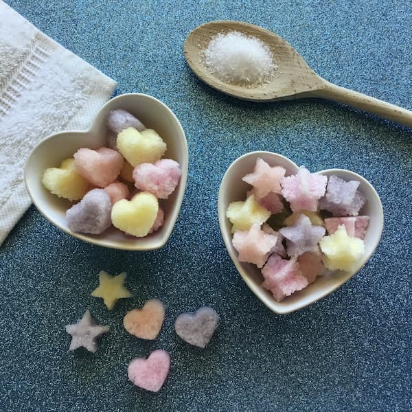 heart and star shaped epsom salt gems