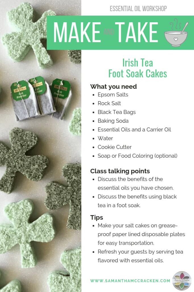 irish tea foot soak essential oil make and take idea