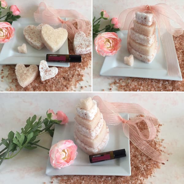 pink himalayan bath salt cakes collage