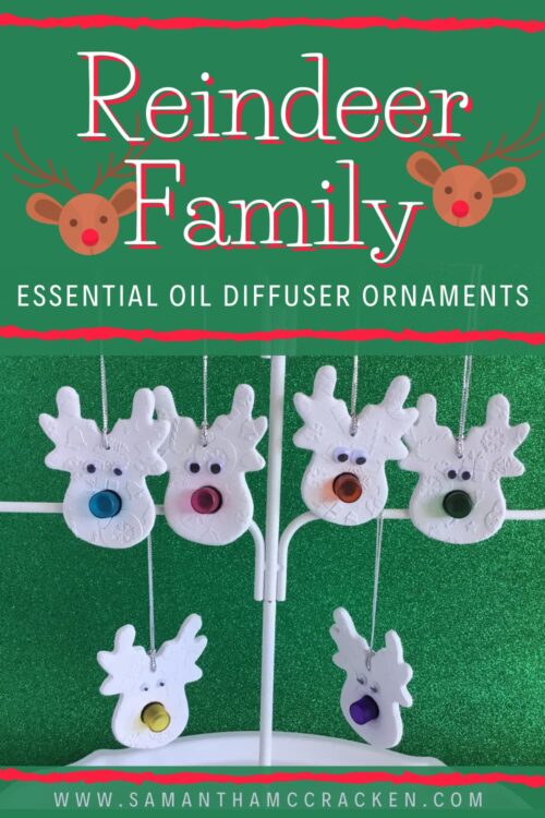 Reindeer Family Essential Oil Diffuser Ornaments