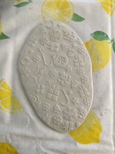 embossed clay