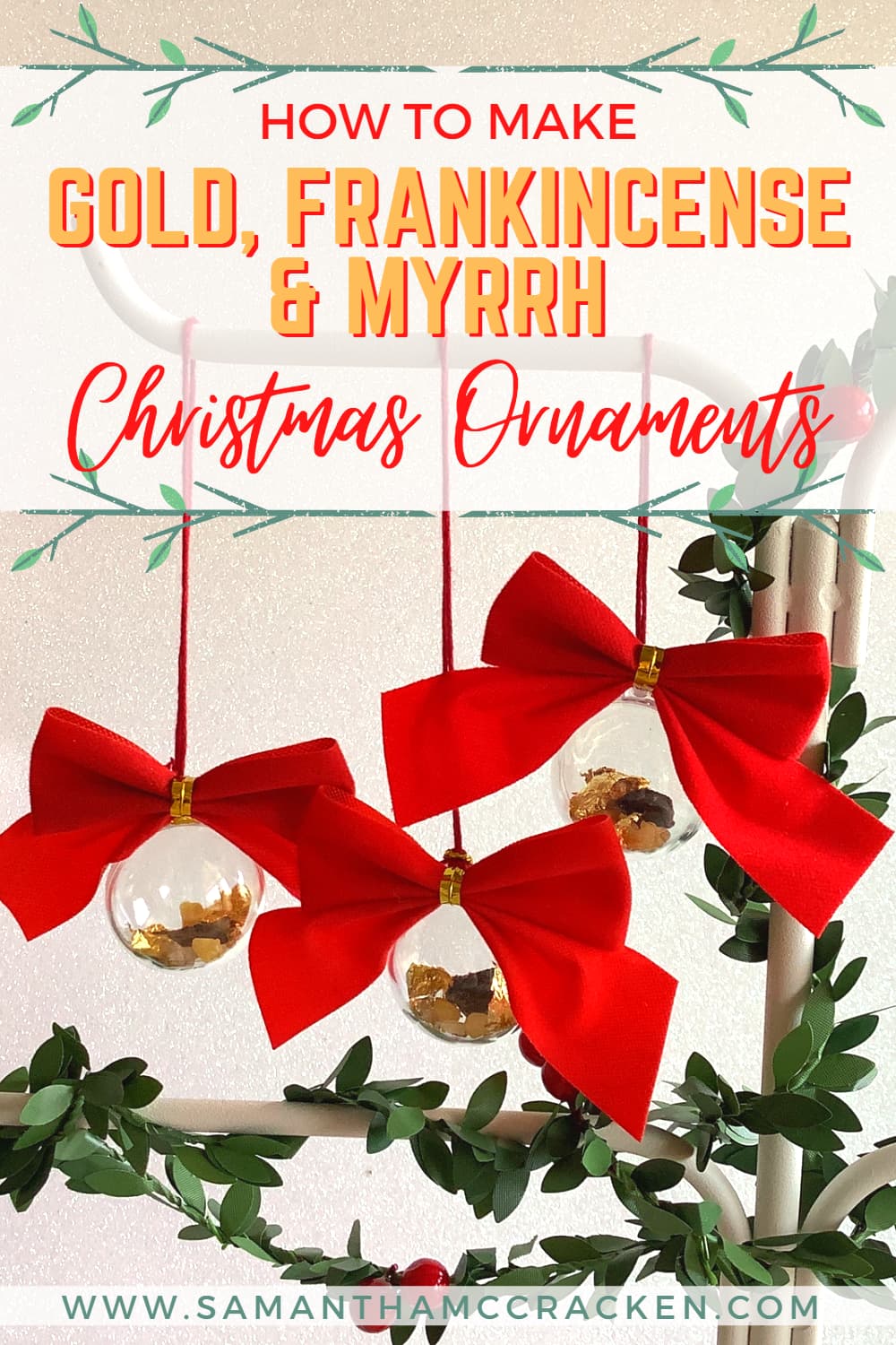 Gold, Frankincense and Myrrh Christmas Tree Ornaments