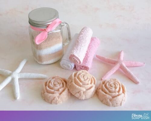 Rose Bath Salt Cakes